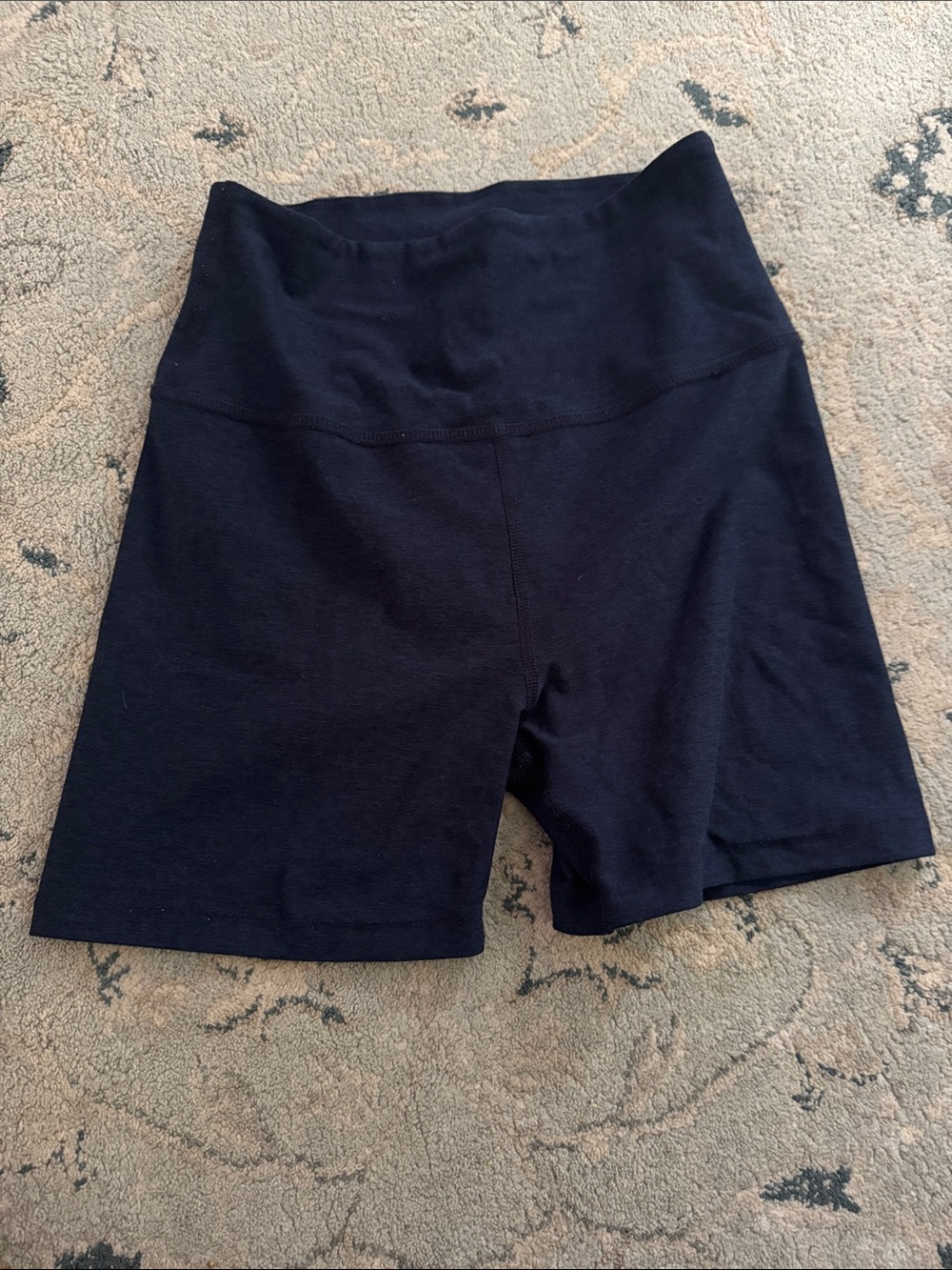Beyond Yoga Keep Pace Navy Bike Shorts